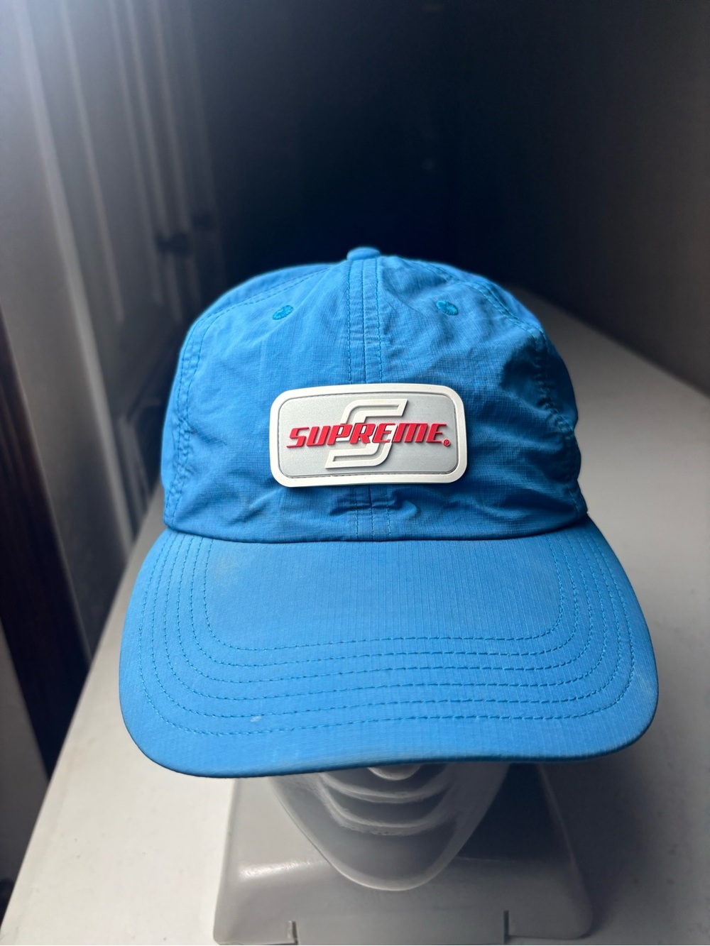 Supreme nylon 6 panel strap Back with reflective rubber patch,